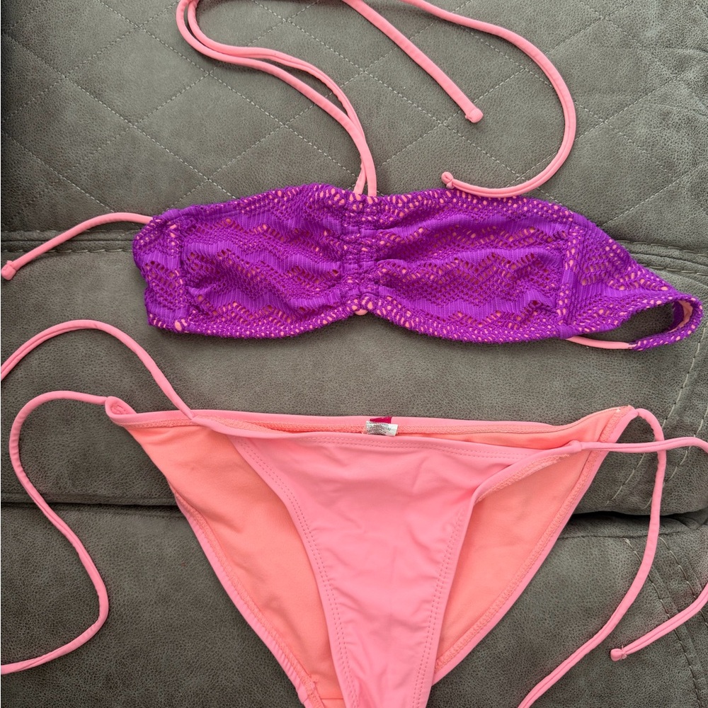 Purple and Pink Bikini Set